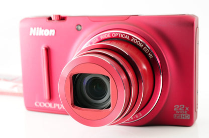 [MINT] Nikon CoolPix S9500 Red 18.1MP Digital Camera from Japan #114