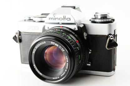 [Near MINT] Minolta XD Silver 35mm SLR Film Camera MD Rokkor 50mm f1.7 #1241