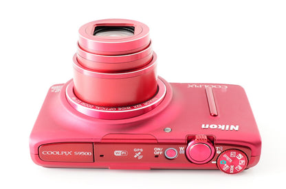 [MINT] Nikon CoolPix S9500 Red 18.1MP Digital Camera from Japan #114