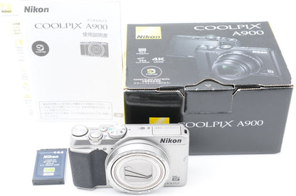 [Excellent] Nikon COOLPIX A900 20.0MP Digital Camera Silver Zoom Lens #280