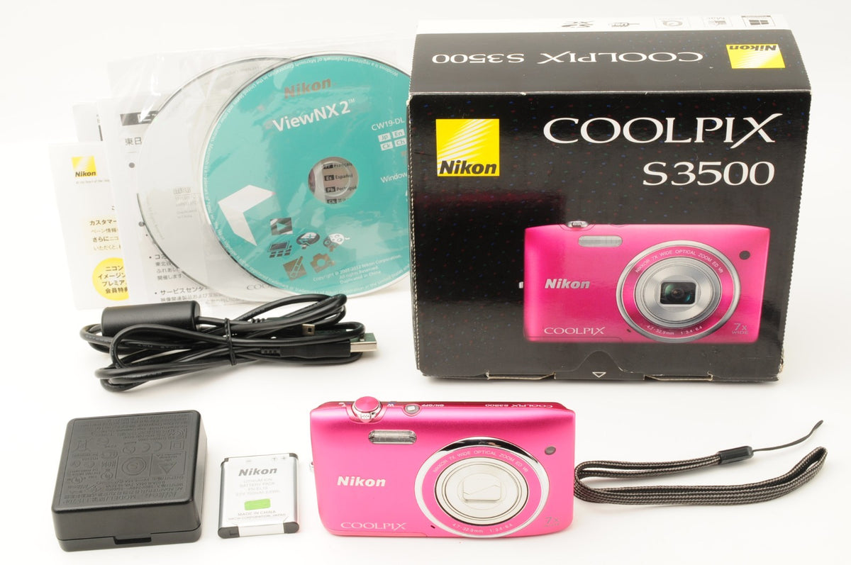 [MINT] Nikon Coolpix S3500 Pink Compact 20.0MP Digital Camera from Japan #137