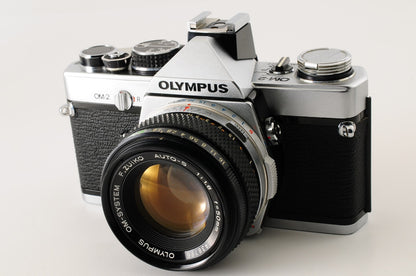 [Excellent] Olympus OM-2 Silver 35mm Film Camera F.Zuiko 50mm f/1.8 Lens #366