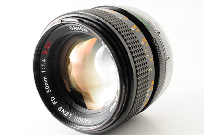 [Excellent] Canon AE-1 Black 35mm SLR Film Camera FD 50mm f1.4 S.S.C. Lens #345