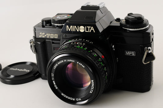 [Excellent] Minolta X-700 Black SLR Film Camera MD Rokkor 50mm f/1.7 Lens #362