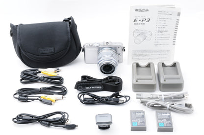 [MINT] Olympus PEN Lite E-PL3 Silver Digital Camera w/ 14-42mm Lens & Flash #296