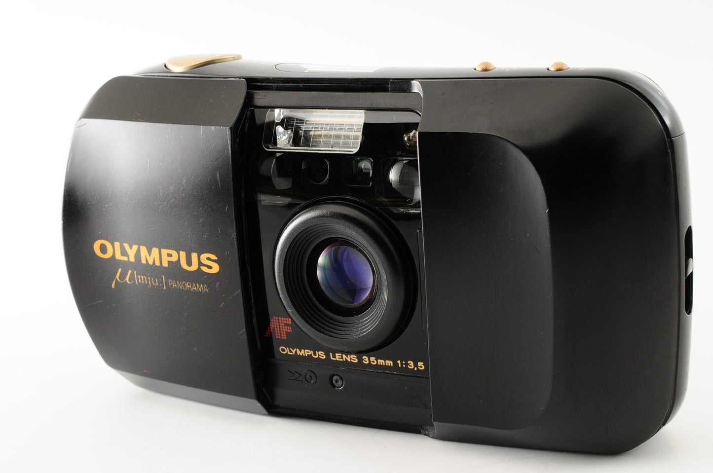 [Excellent] Olympus Î¼ mju Panorama Black 35mm Point & Shoot Camera Japan #376