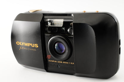 [Excellent] Olympus Î¼ mju Panorama Black 35mm Point & Shoot Camera Japan #376