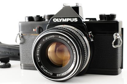 [Near MINT] Olympus OM-1 35mm Black Film Camera F.Zuiko 50mm f/1.8 Lens #123