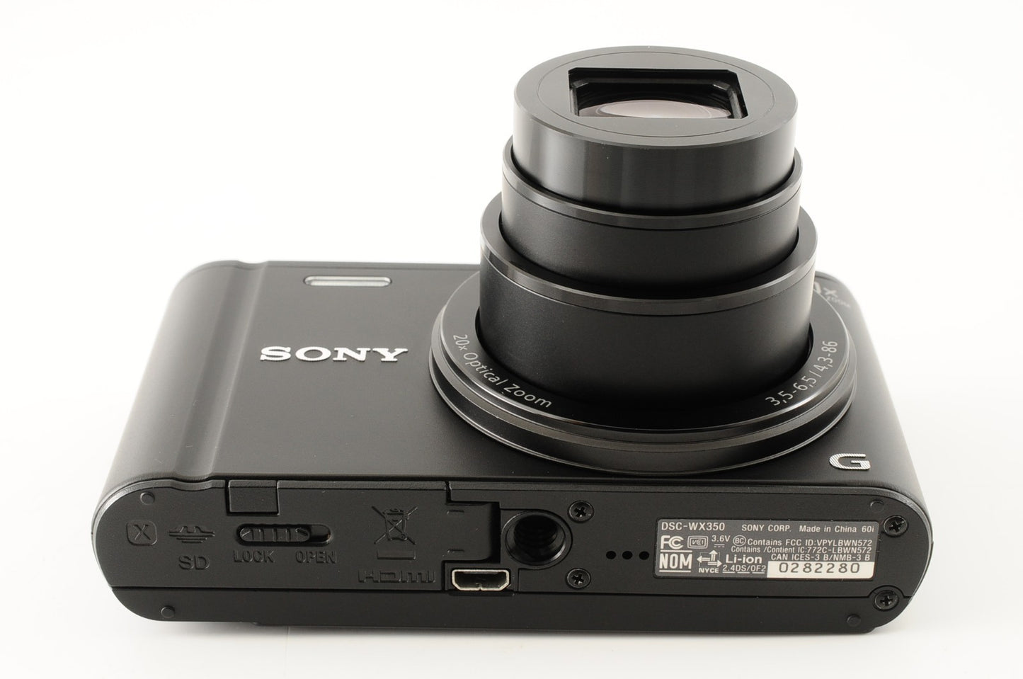 [Near MINT] Sony Cyber-shot DSC-WX350 18.2MP Digital Camera Black Wi-Fi #283