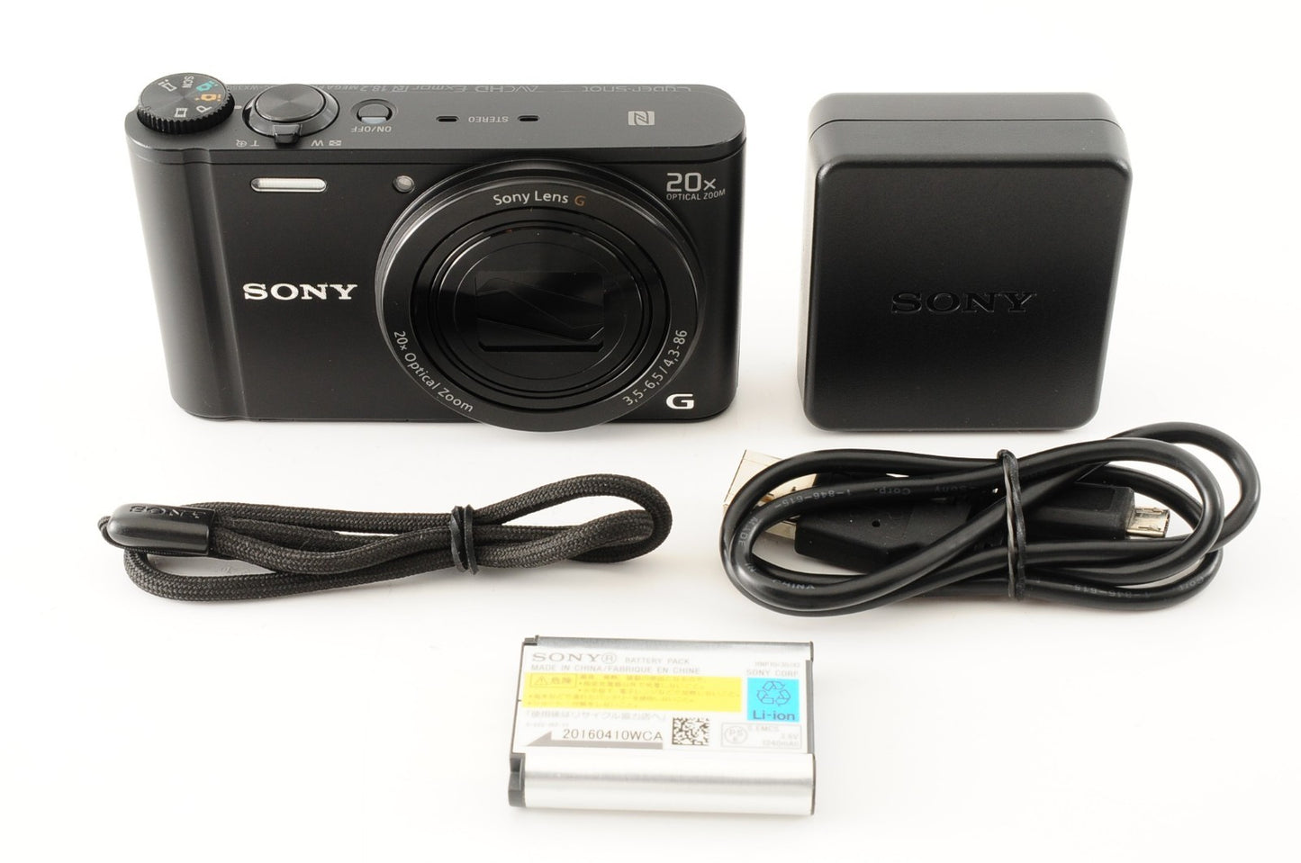 [Near MINT] Sony Cyber-shot DSC-WX350 18.2MP Digital Camera Black Wi-Fi #283